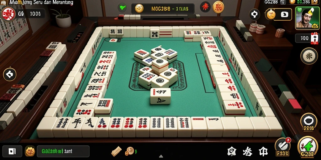 Screenshot utama GG288 menampilkan gameplay Mahjong yang seru dan interaktif.