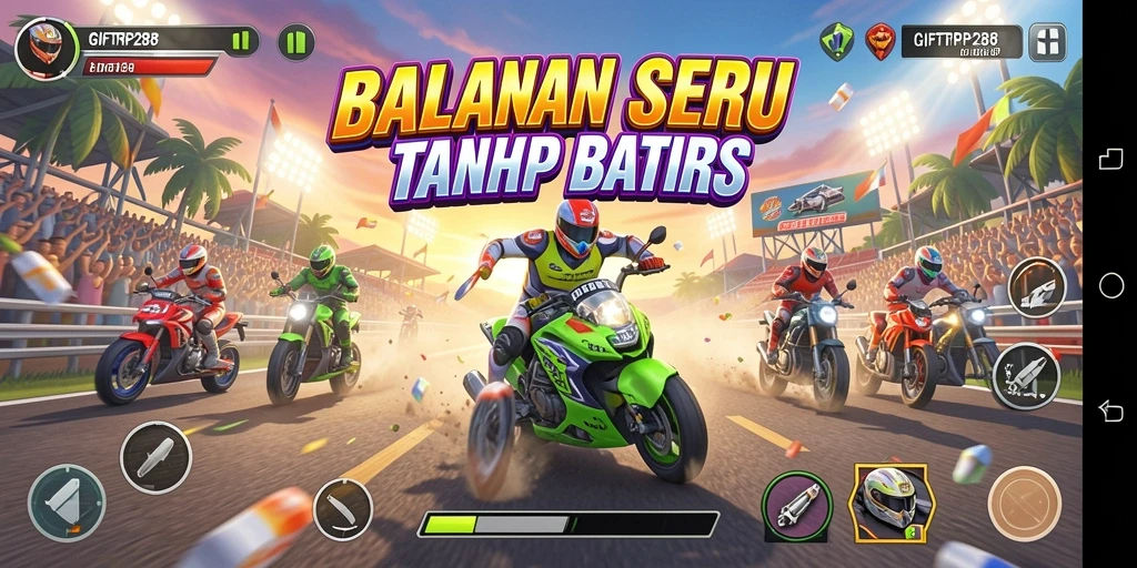 Tampilan gameplay racing yang mendebarkan di GIFTRP288.
