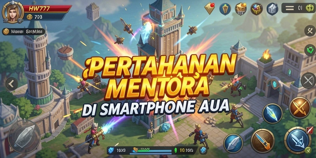 Screenshot HW777 menampilkan aksi mendebarkan dalam strategi Tower Defense.