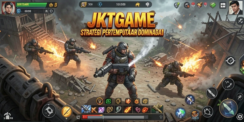 Screenshot menampilkan aksi pertempuran seru di JKTGAME.