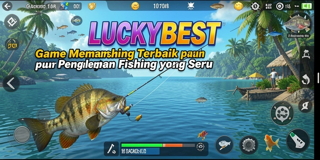 Tampilan gameplay menarik dari LUCKYBEST saat menangkap ikan.