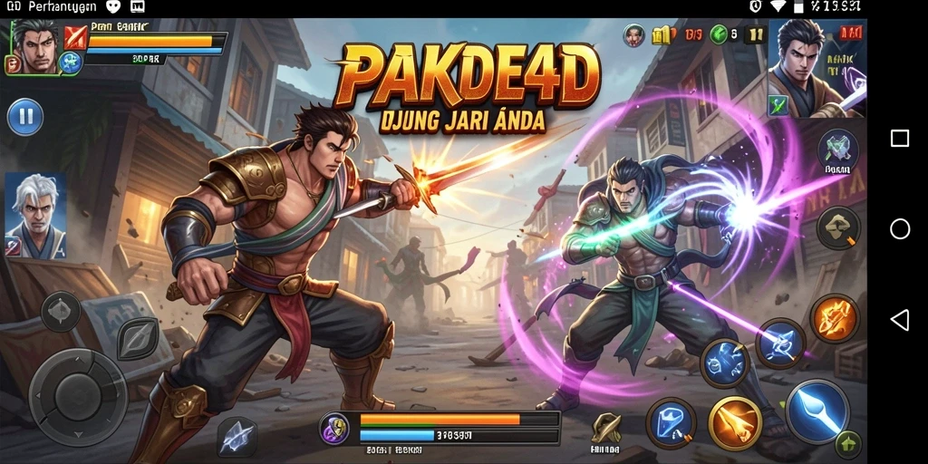 Tangkapan layar menampilkan pertarungan intens dalam game Fighting PAKDE4D.