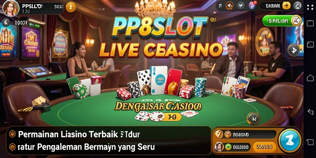 Tampilan gameplay Live Casino yang mendebarkan dan interaktif di PP8SLOT.