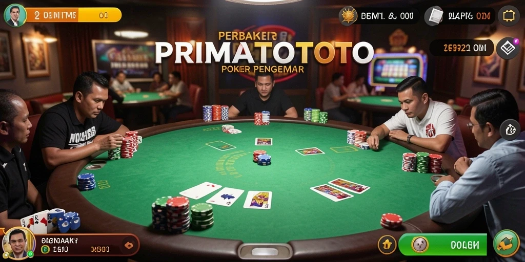 Tampilan gameplay PRIMATOTO yang menarik saat bermain poker.