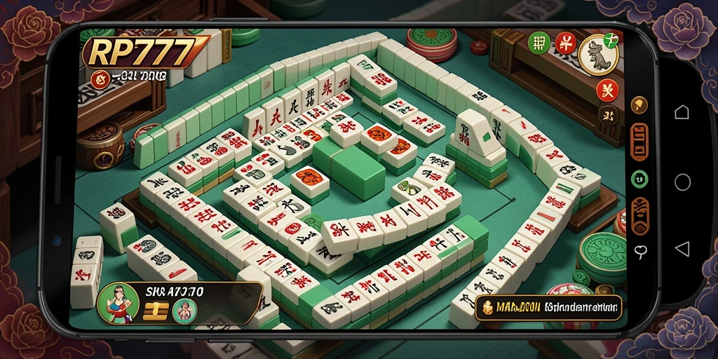 Tampilan gameplay RP777 yang menampilkan tantangan Mahjong.