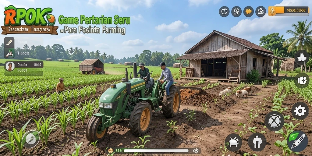 Tampilan gameplay RPOK yang menarik saat bercocok tanam.