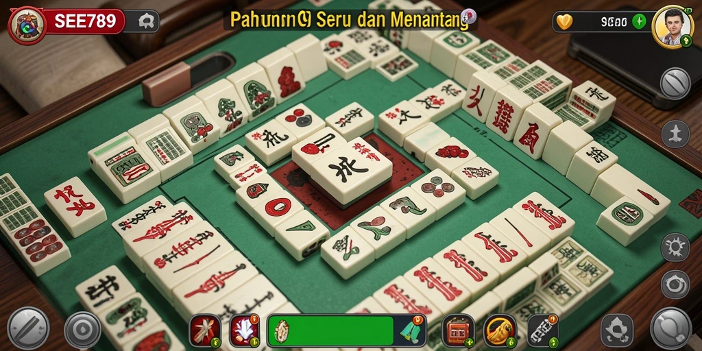Screenshot utama SEE789 menampilkan gameplay Mahjong yang menarik dan interaktif.