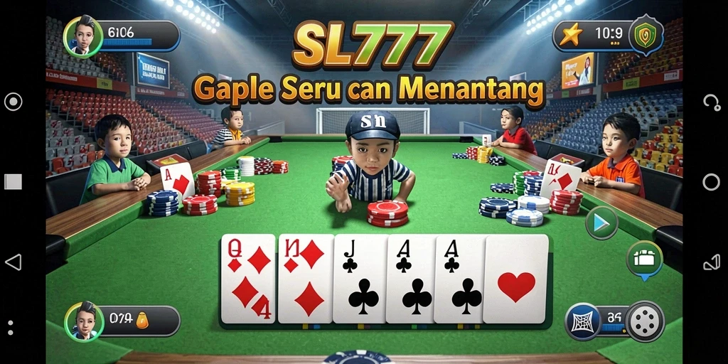Tampilan seru gameplay Gaple di SL777 yang mengasyikkan.