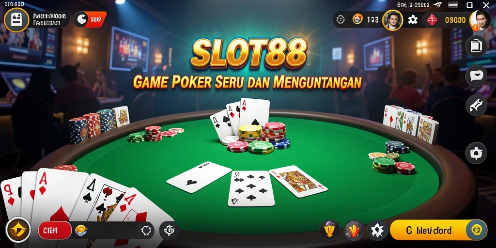 Tampilan gameplay SLOT88 yang menarik dengan suasana Poker yang mendebarkan.